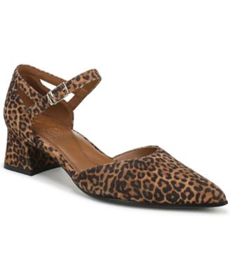 Naturalizer Women's Maddox Block Heel Ankle Strap Pumps - Brown Leopard Print Suede | Macy's