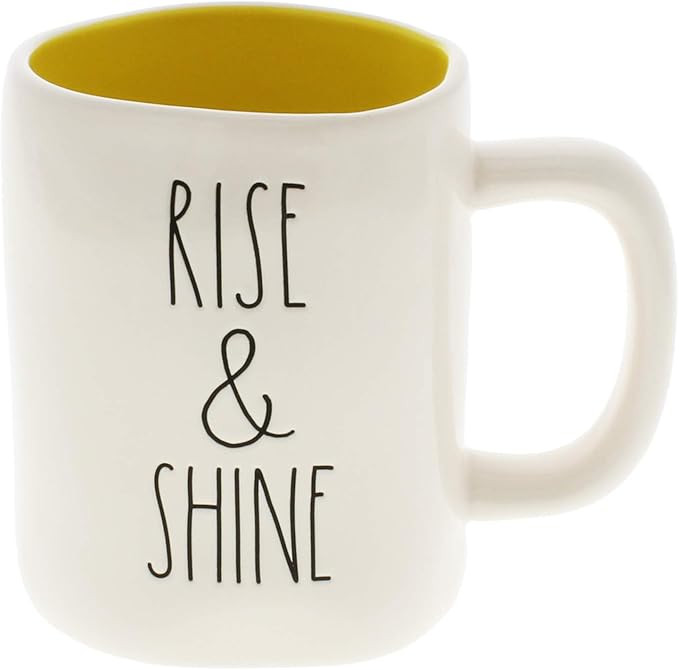 Rae Dunn by Magenta RISE & SHINE Ceramic LL Coffee Mug Yellow Interior | Amazon (US)
