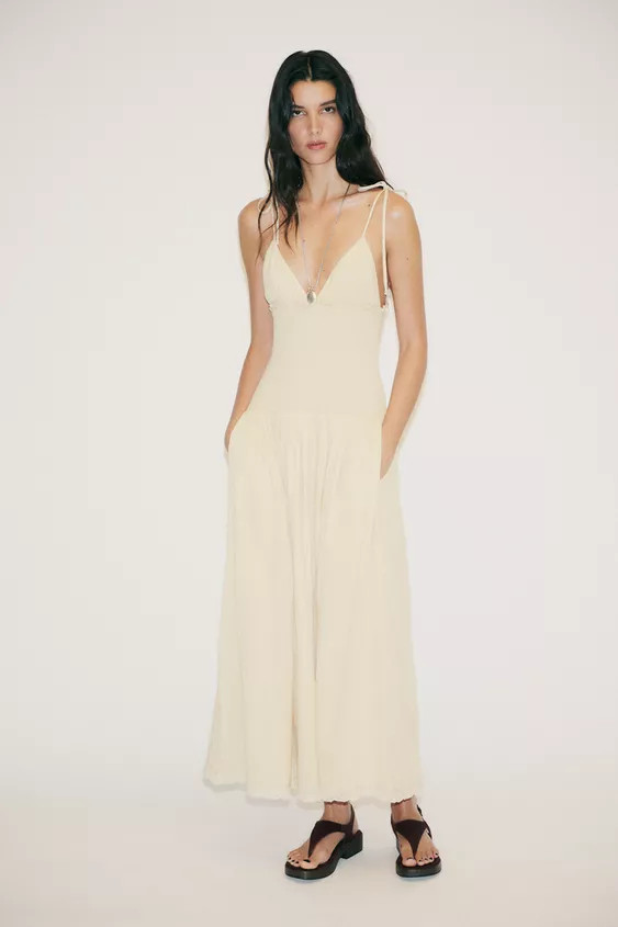 COMBINATION HONEYCOMB MIDI DRESS | Zara US