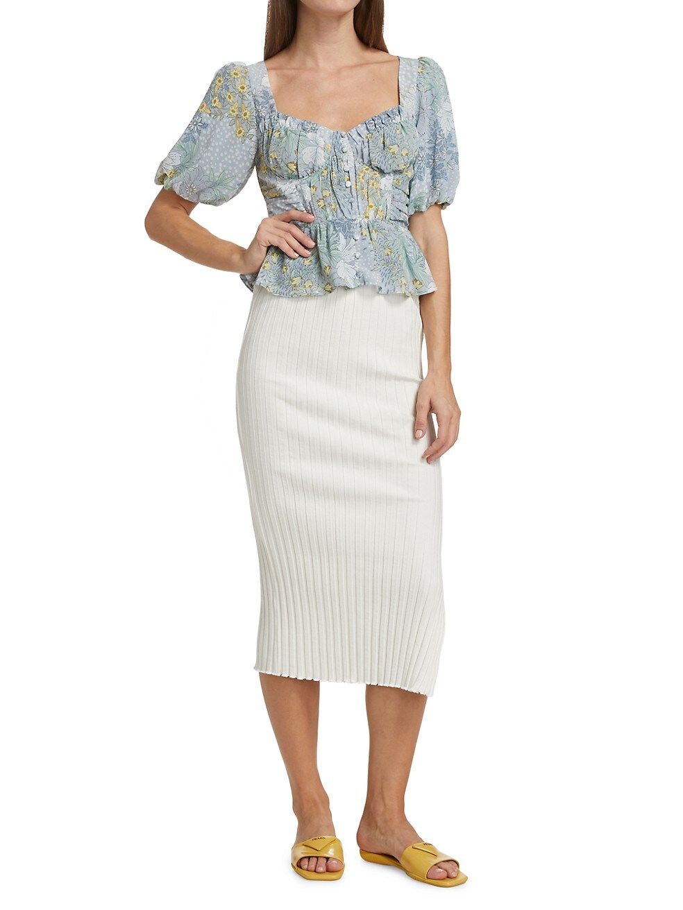 Clairemont Ruched Puff Sleeve Top | Saks Fifth Avenue