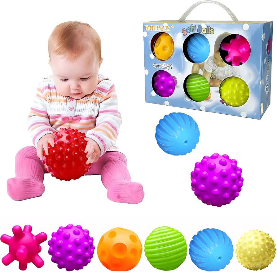 ROHSCE Sensory Balls for Baby Sensory Baby Toys 6 to 12 Months for Toddlers 1-3, Bright Color Tex... | Amazon (US)