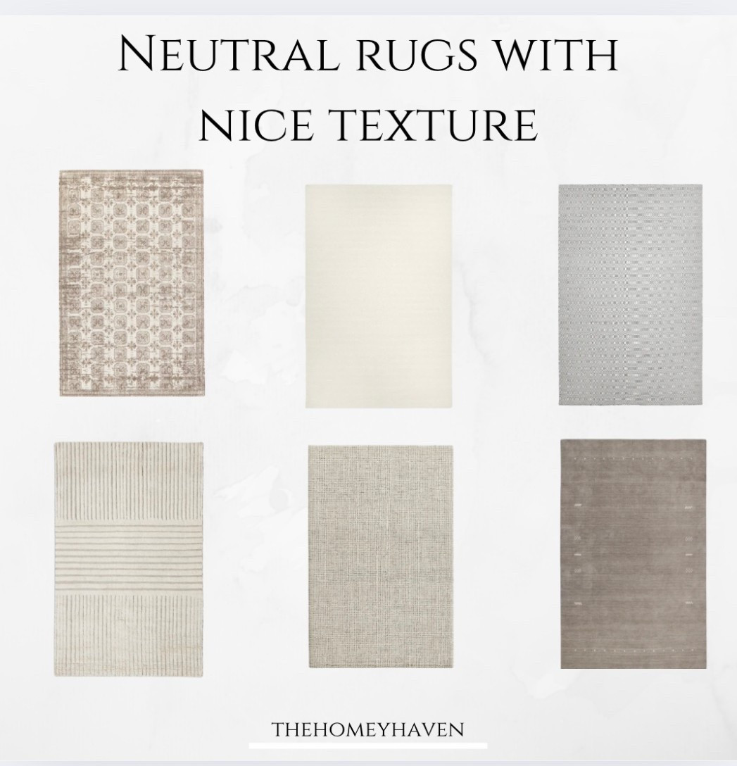 Neutral rugs in all sizes that have beautiful texture! Perfect for any space!

Affordable rugs, wool rugs, area rugs, nursery room decor, living room decor, home, home decor, entryway, console table, runner, area rug, primary bedroom decor, guest bedroom, kids bedroom, family room, dining room, kitchen 

#LTKBaby #LTKHome #LTKKids