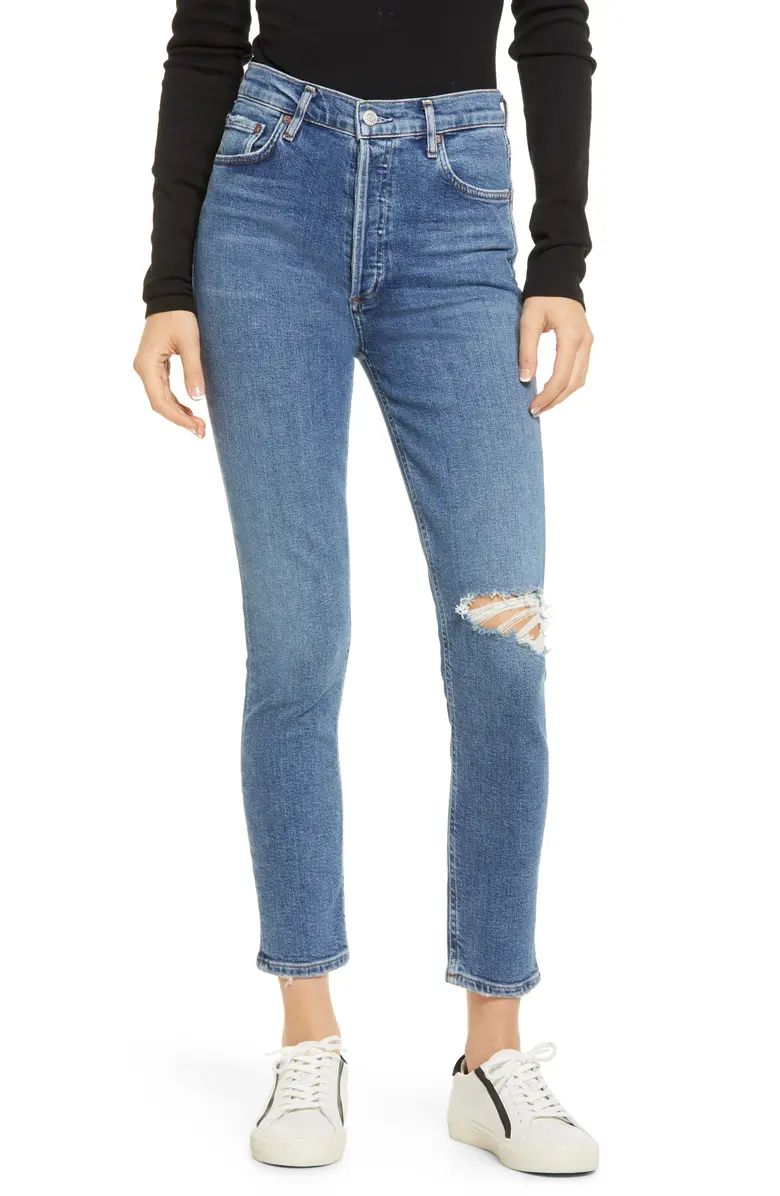 AGOLDE Nico Distressed High Waist Skinny Ankle Jeans | Nordstrom | Nordstrom