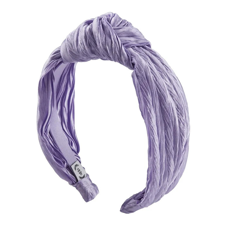 The Home Edit Knotted Pleated Satin Headband, Purple | Walmart (US)