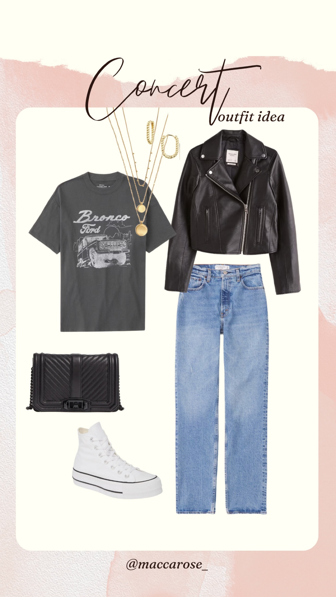 Concert look | outfit idea | what to wear today | abercrombie | jeans | casual chic | jeans | moto jacket | converse | graphic tee | edgy chic | Nordstrom 

#LTKFind #LTKSeasonal #LTKstyletip