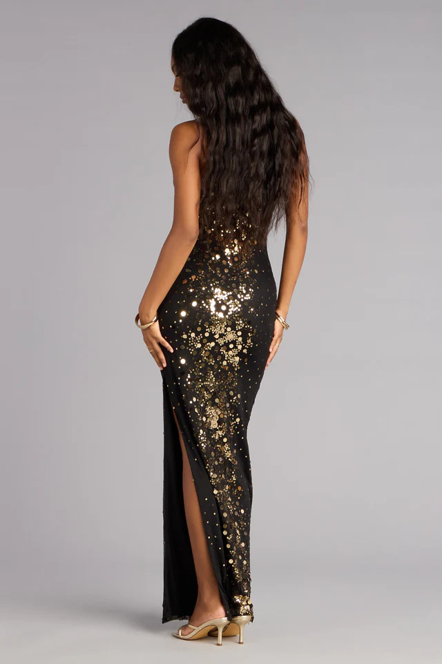 Brookelle Sequin Slit Formal Dress | Windsor Stores