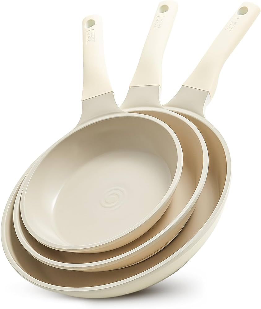 Non Stick Frying Pans, Ceramic Cookware Set, 3Pcs Ceramic Frying Pan Set, No Toxic Cookware set, ... | Amazon (US)