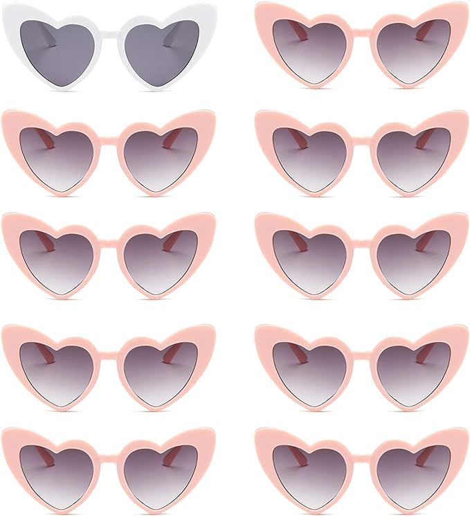 Bachelorette Sunglasses Bride Bridesmaid Sunglasses 10 Pairs Heart Shaped glasses for Women Party... | Amazon (US)