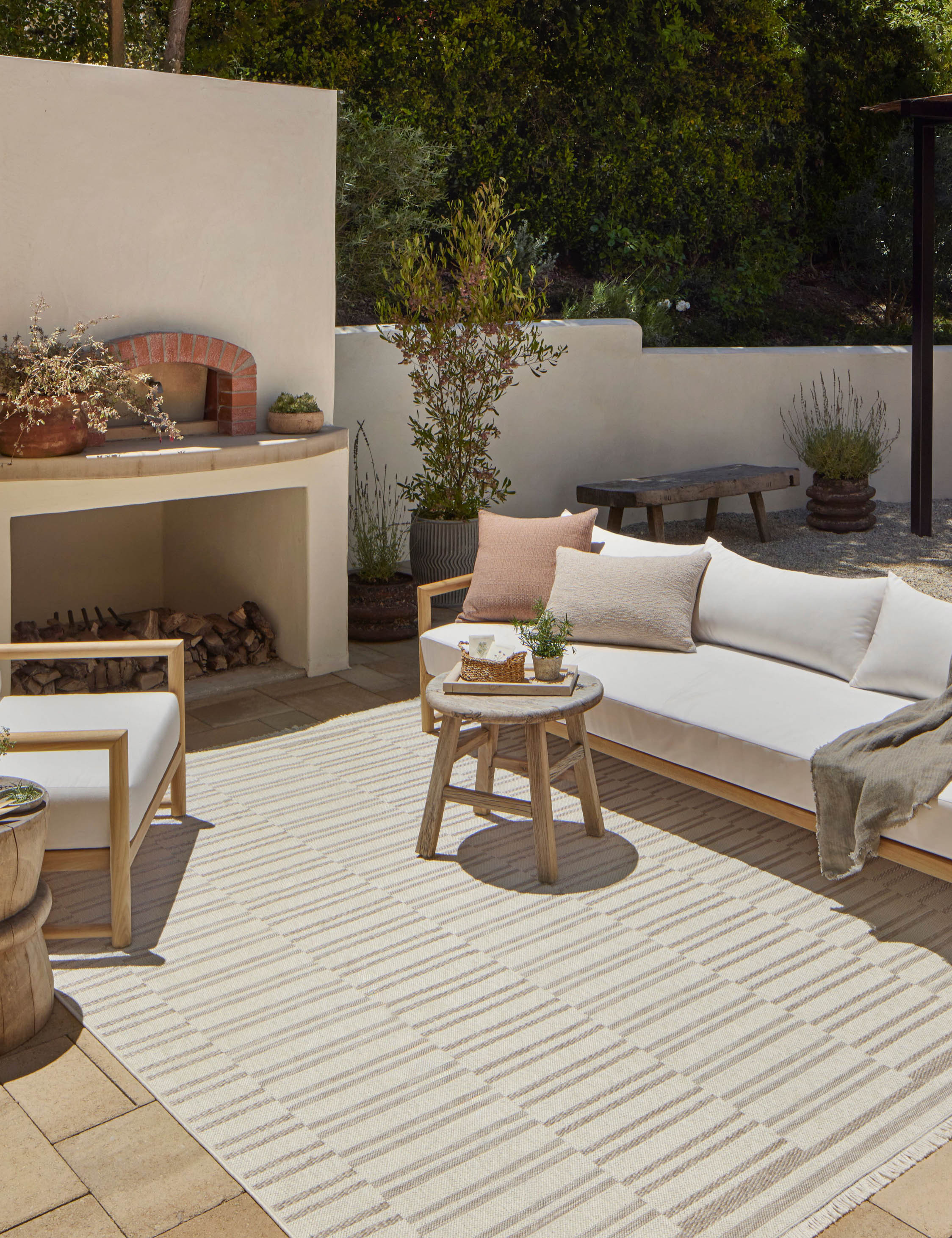 Malibu II Indoor / Outdoor Rug by Amber Lewis x Loloi, Ivory and Dove 2'3" x 7'7" Runner | Lulu and Georgia 