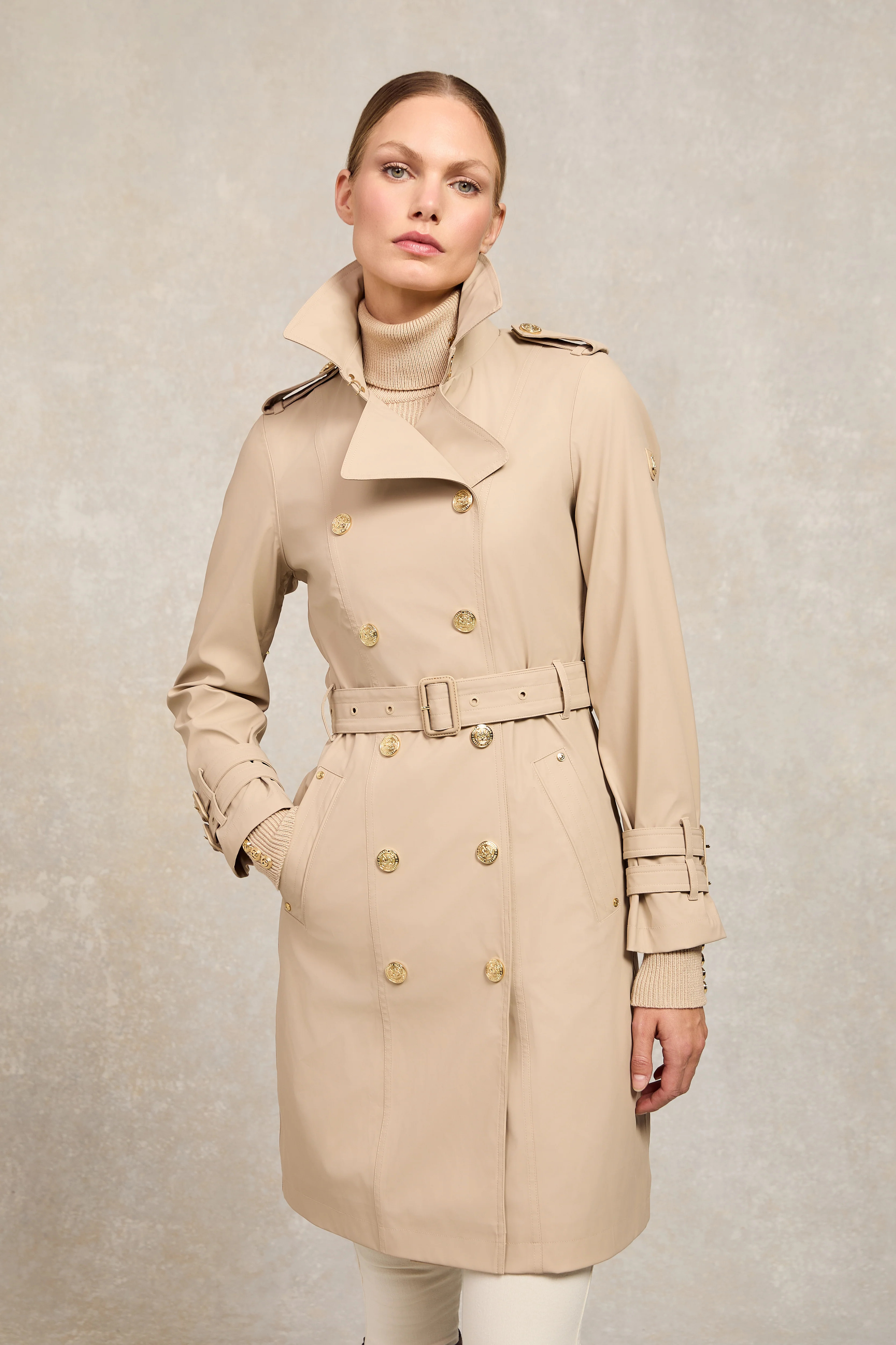Kendal Waterproof Trench Coat (Stone) | Holland Cooper