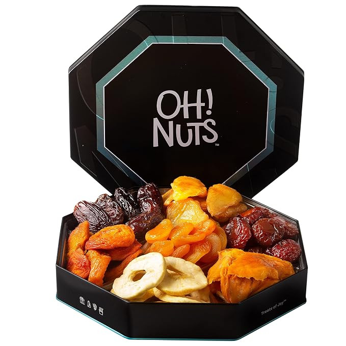 Oh! Nuts 7 Section Assorted Fruits Gift Tin Box | No Additive Sugar - Gourmet 7 Variety Dried Fru... | Amazon (US)