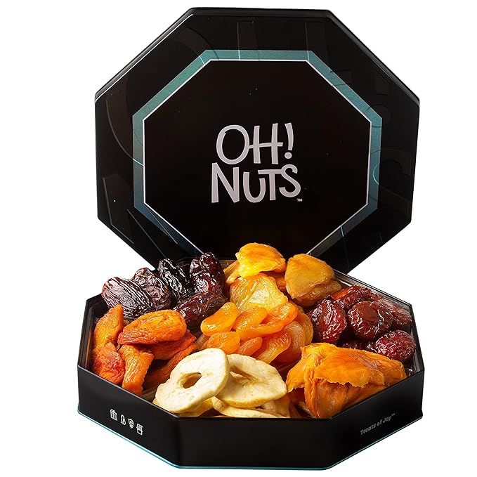 Oh! Nuts 7 Section Assorted Fruits Gift Tin Box | No Additive Sugar - Gourmet 7 Variety Dried Fru... | Amazon (US)