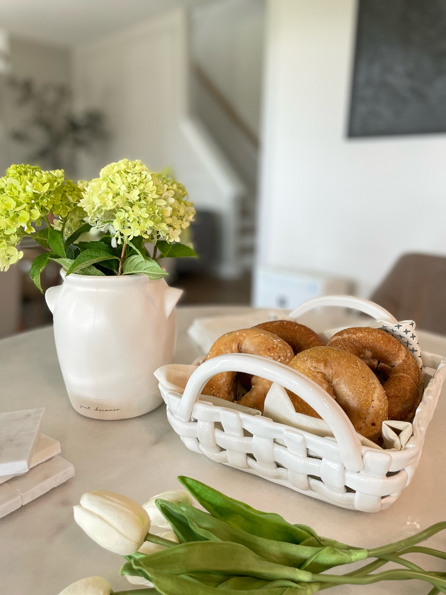 The vase looks so nice with the hydrangeas that I picked from the yard. My goodie basket is also one of my favorites for preparing breakfast. I usually put my bread there. They’re so pretty and can be used outdoors for a picnic

#LTKhome #LTKxNSale #LTKFind