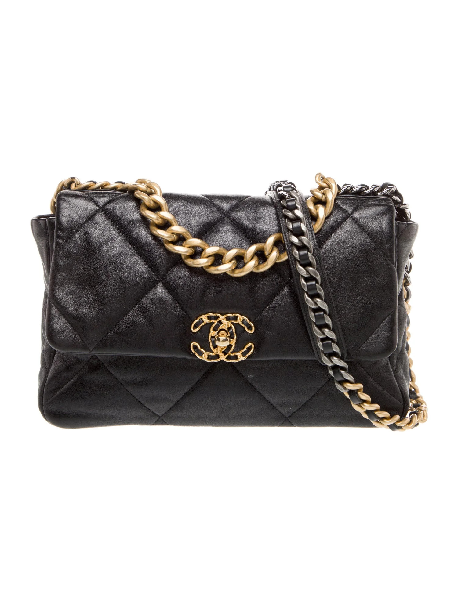 Chanel Large 19 Flap Bag - Black Crossbody Bags, Handbags - CHA1346716 | The RealReal | The RealReal