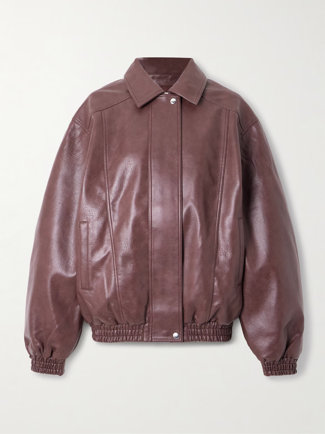 The Frankie Shop - Prescott Oversized Jacket - Burgundy | NET-A-PORTER (UK & EU)