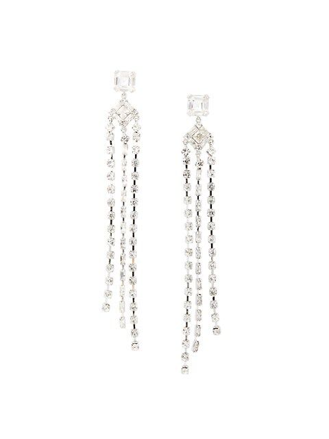 Fringe Silver-Plated & Cubic Zirconia Earrings | Saks Fifth Avenue