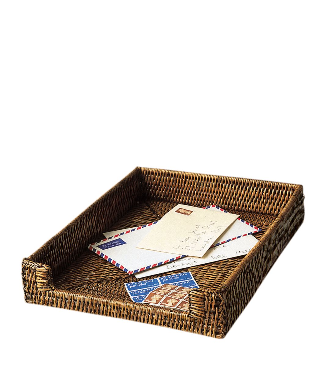 Rattan A4 Paper And Letter Tray | OKA US