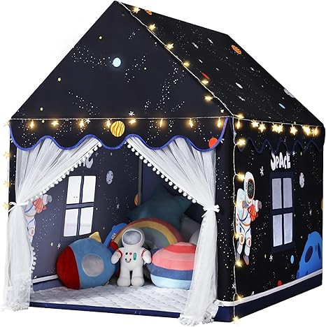 Wilwolfer Space Kids Tent Indoor: with Mat, Star Lights - Kids Play Tent Space Toys - Bedroom Dec... | Amazon (US)
