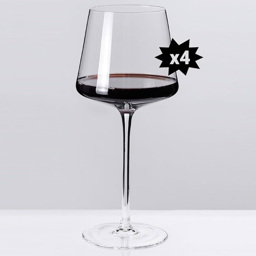 Physkoa Wine Glasses Set 4 - 【23oz】 Red Wine Glasses with Tall Long Stem,Flat Bottom【Large... | Amazon (US)