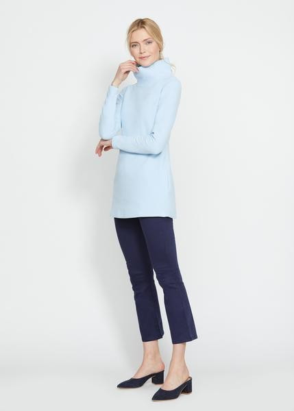 Ice Blue Cobble Hill Turtleneck in Terry Fleece | Dudley Stephens