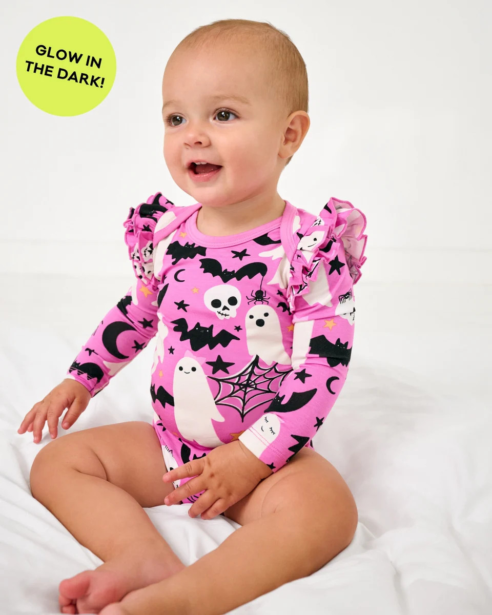 Pink Frightful Friends Flutter Bodysuit | Little Sleepies