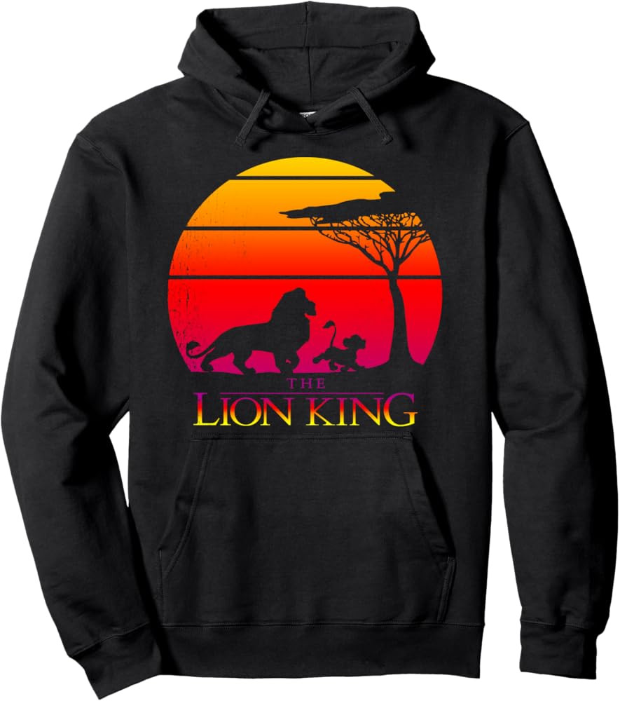 Disney Lion King Vintage Sunset Logo Graphic Hoodie Pullover Hoodie | Amazon (US)