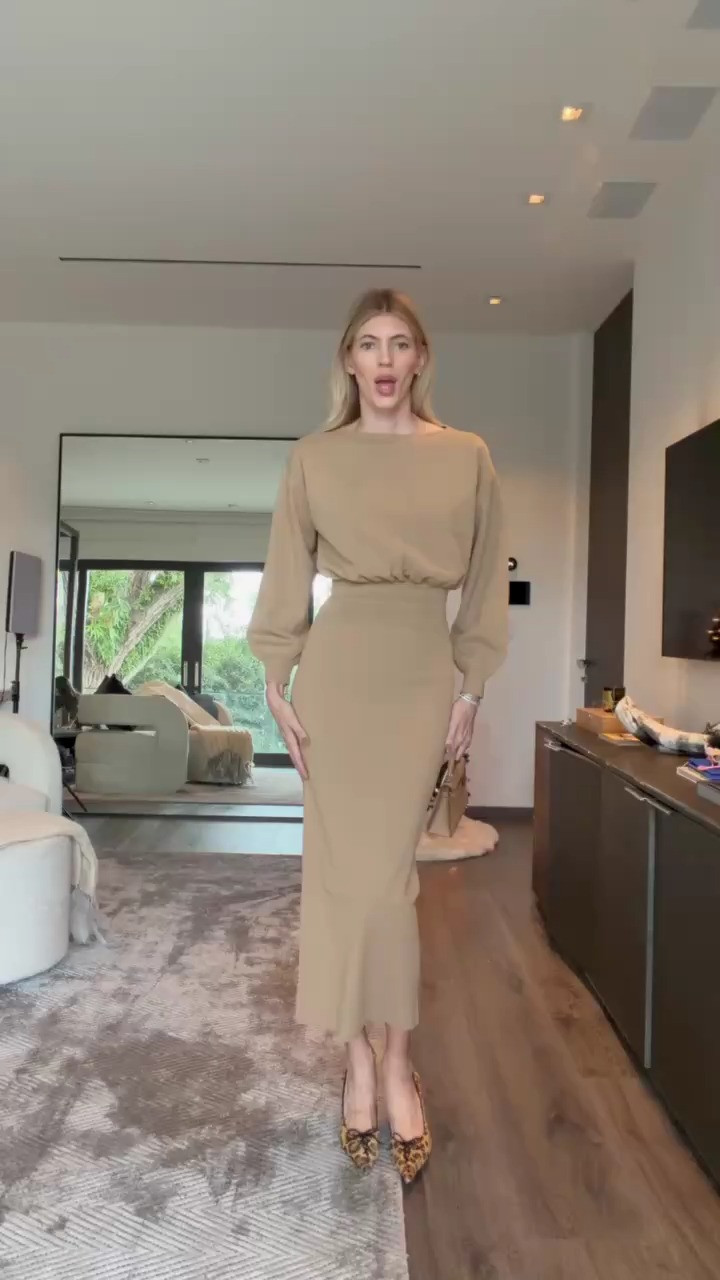 I already ripped the tag off this one! This gorgeous camel knit dress is so flattering with this waistline. 🫶🏼 

 #LTKHoliday #LTKootd #LTKSeasonal