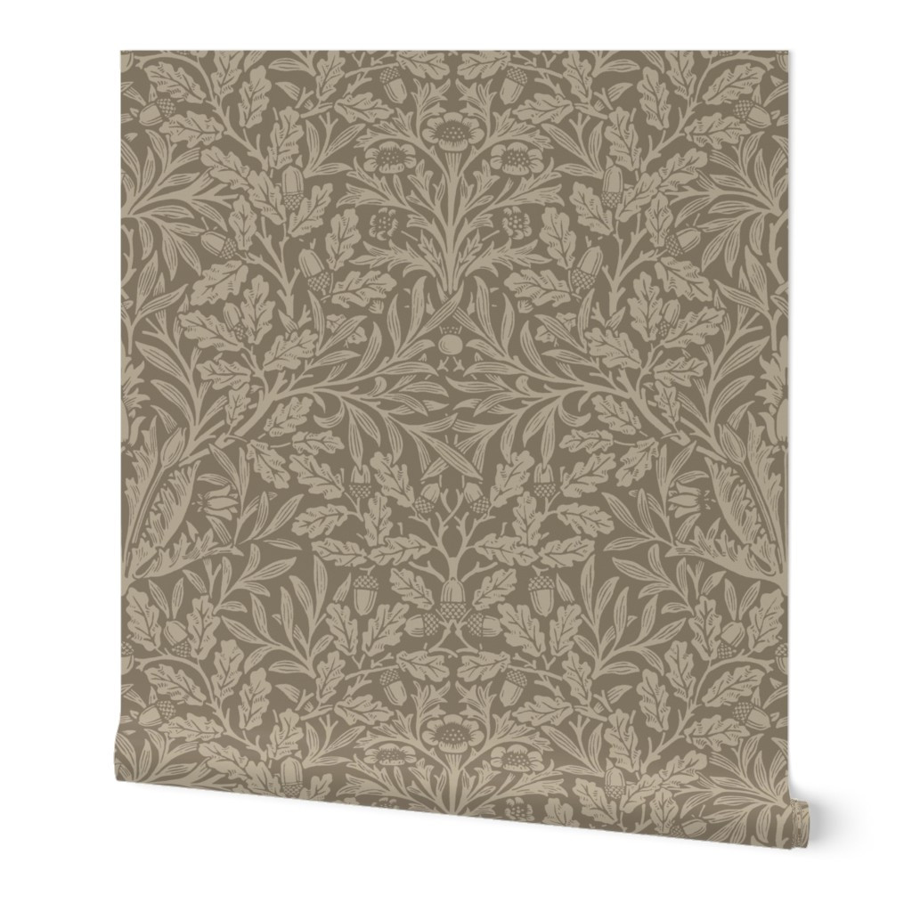 Wallpaper in ACORN IN ADOBE (Traditional Arts & Crafts) - WILLIAM MORRIS | Spoonflower