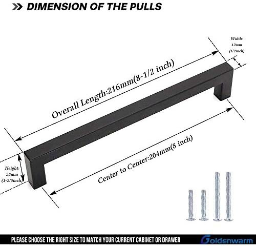 Matte Black Cabinet Handles Drawer Pulls  (8inch) | Amazon (US)