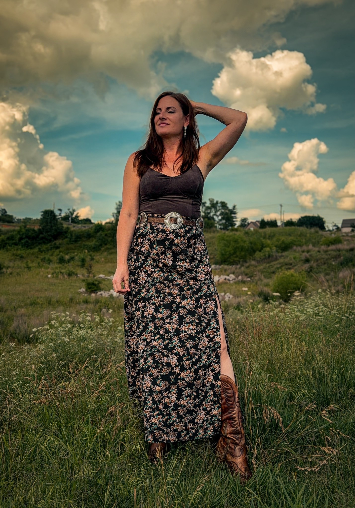 Tagging similar skirts & Concho belts. 
Boots are exact. They run small 🤎🌤️

#LTKootd #LTKdayinmylife #LTKSeasonal