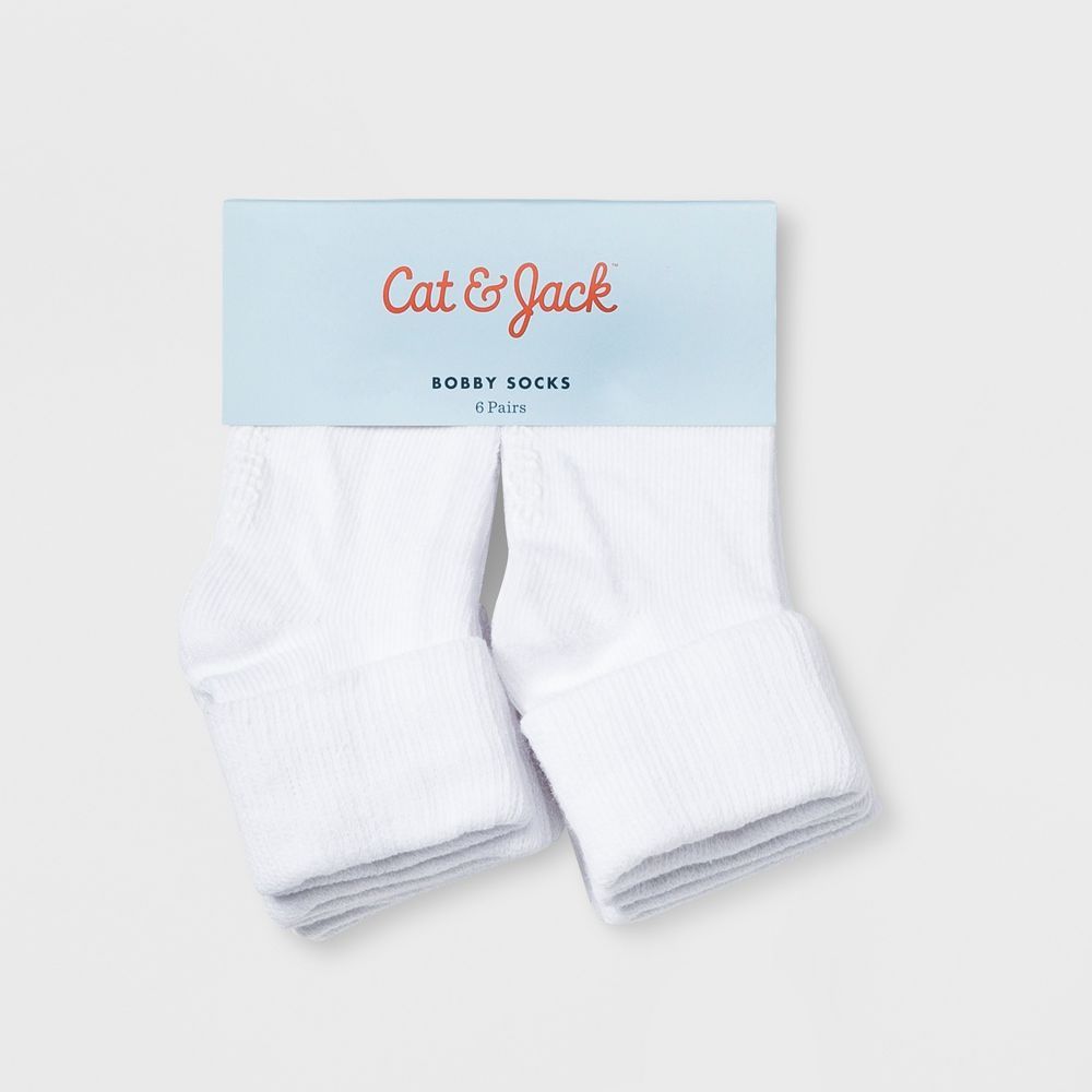 Baby 6pk Turn Cuff Socks - Cat & Jack™ White | Target