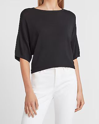 Cropped Drop Shoulder Sweater | Express