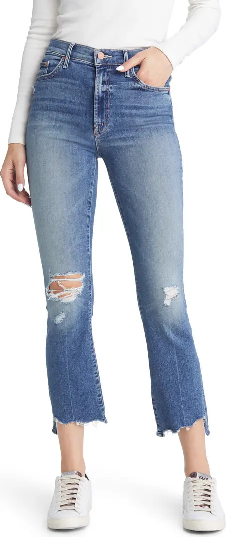 MOTHER The Insider High Waist Crop Step Chew Hem Jeans | Nordstrom | Nordstrom