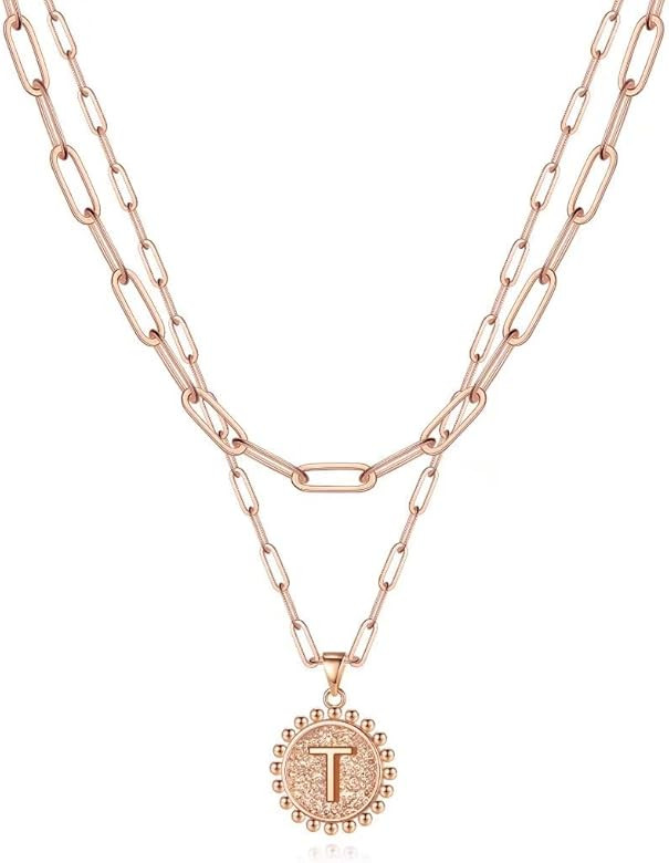 Layered Choker Necklaces for Women, 14K Gold Plated Dainty Layering Paperclip Chain Necklace Simp... | Amazon (US)