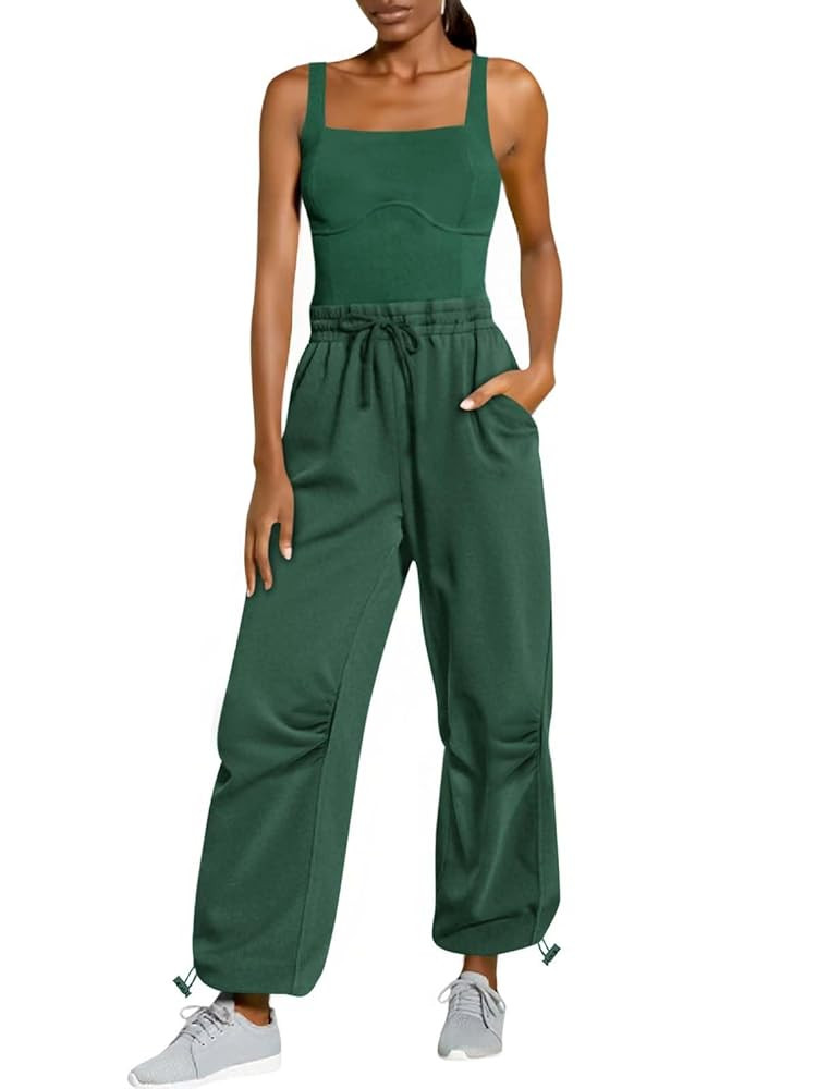 Cicy Bell Womens Summer Sleeveless Jumpsuits Casual Jogger Pants Long Rompers Workout One Piece O... | Amazon (US)