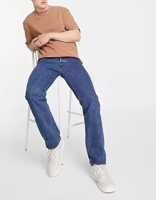 Levi's – 501 Original – Jeans mit geradem Schnitt in Stonewash-Blau | ASOS (Global)