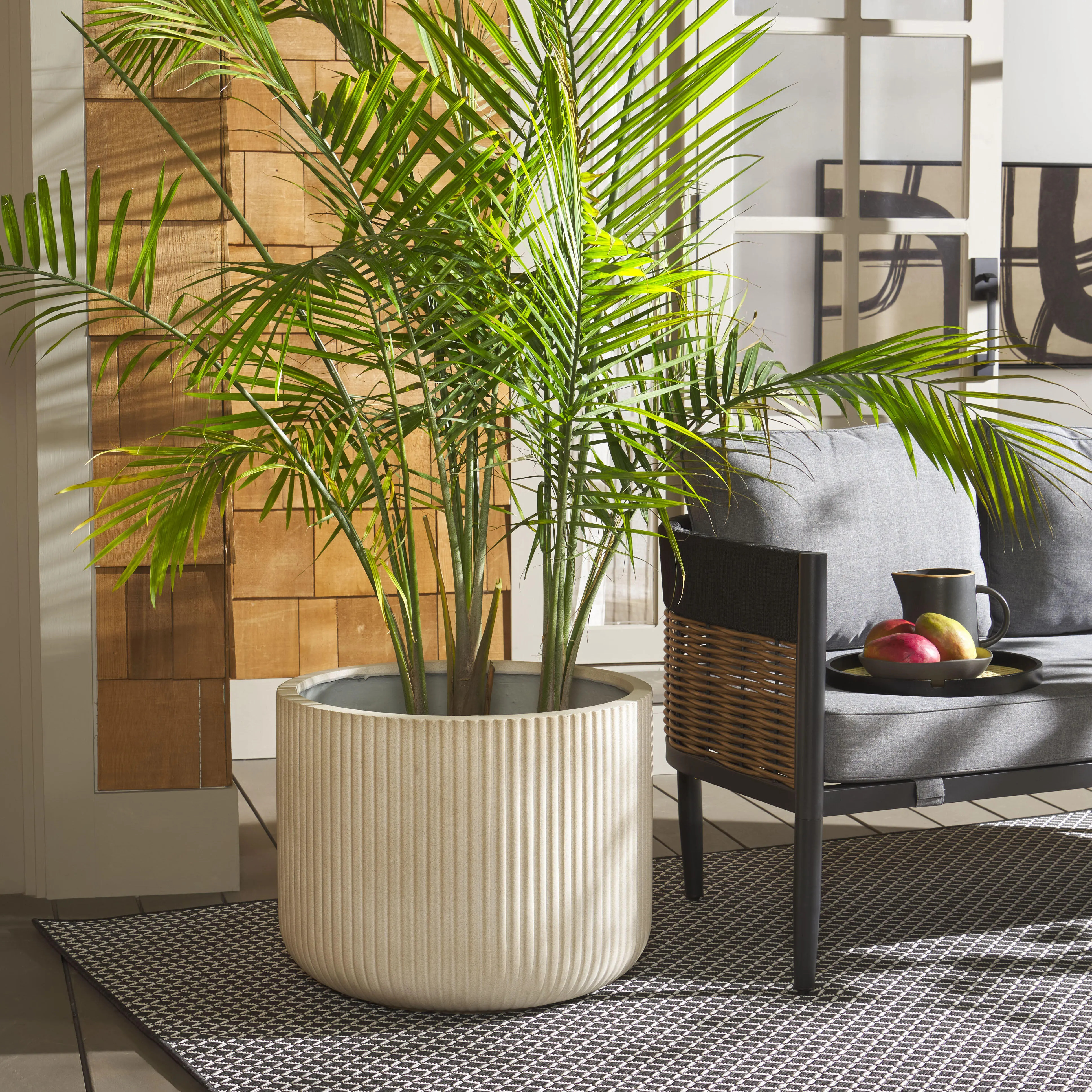 Lucca Outdoor Large Planter in Beige from Ashley