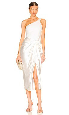 SOLACE London Ava Midi Dress in Cream from Revolve.com | Revolve Clothing (Global)