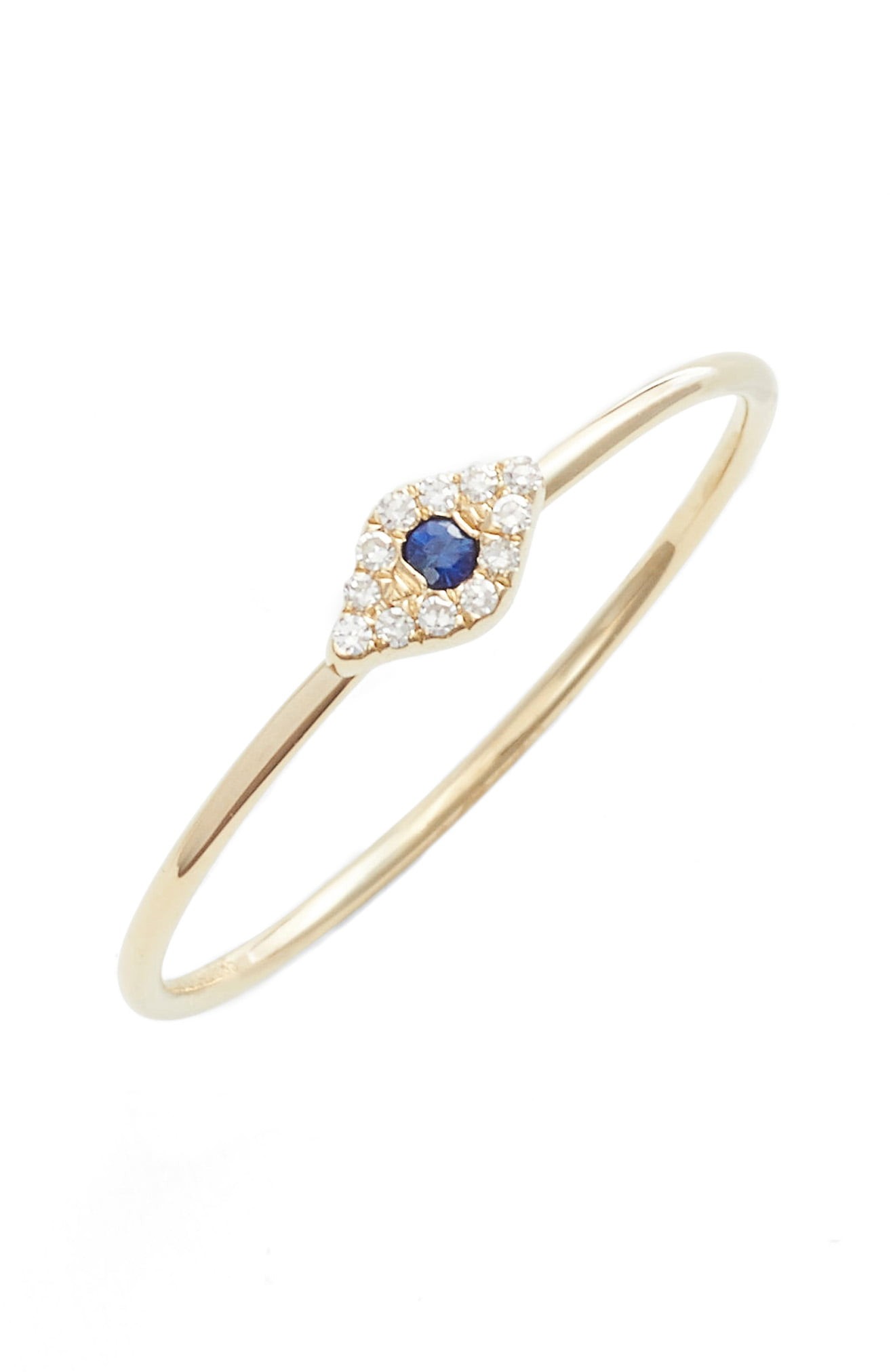 EF COLLECTION Evil Eye Diamond & Sapphire Stack Ring | Nordstrom