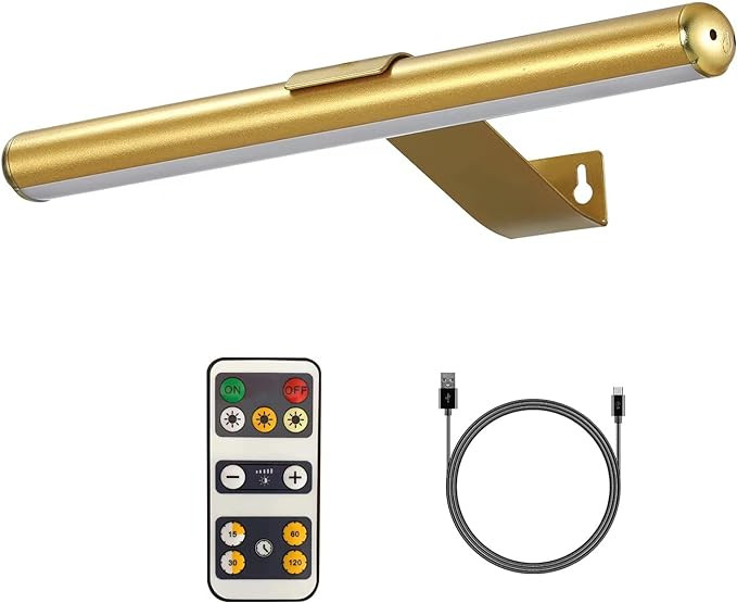 Wireless Picture Light Battery Operated,Rechargeable Painting Light with Remote Control, Metal Ar... | Amazon (US)