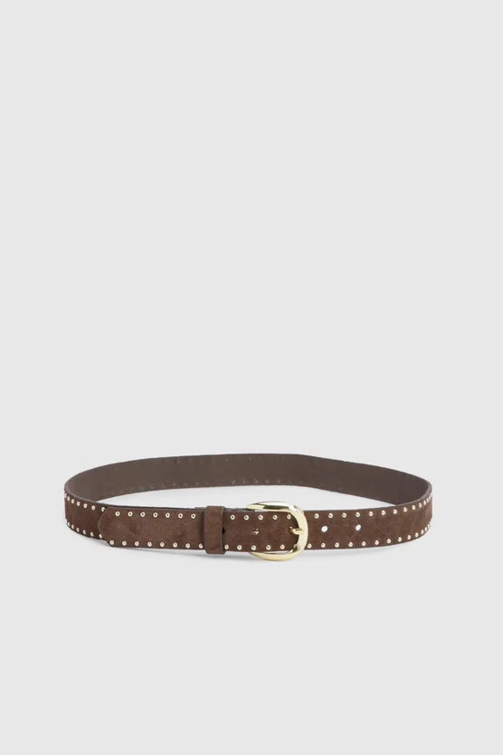 Double Stud Suede Belt | Karen Millen UK + IE + DE + NL