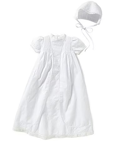 Feltman Brothers Baby Girls Newborn-3 Months Lace Detailed Christening Gown And Hat Set - 0/3 Months | Dillard's