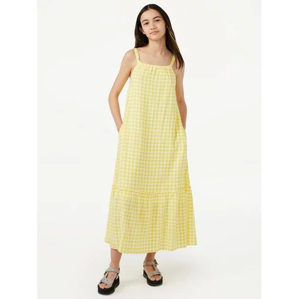 Free Assembly Girls Gingham Maxi Dress, Sizes 4-18 | Walmart (US)