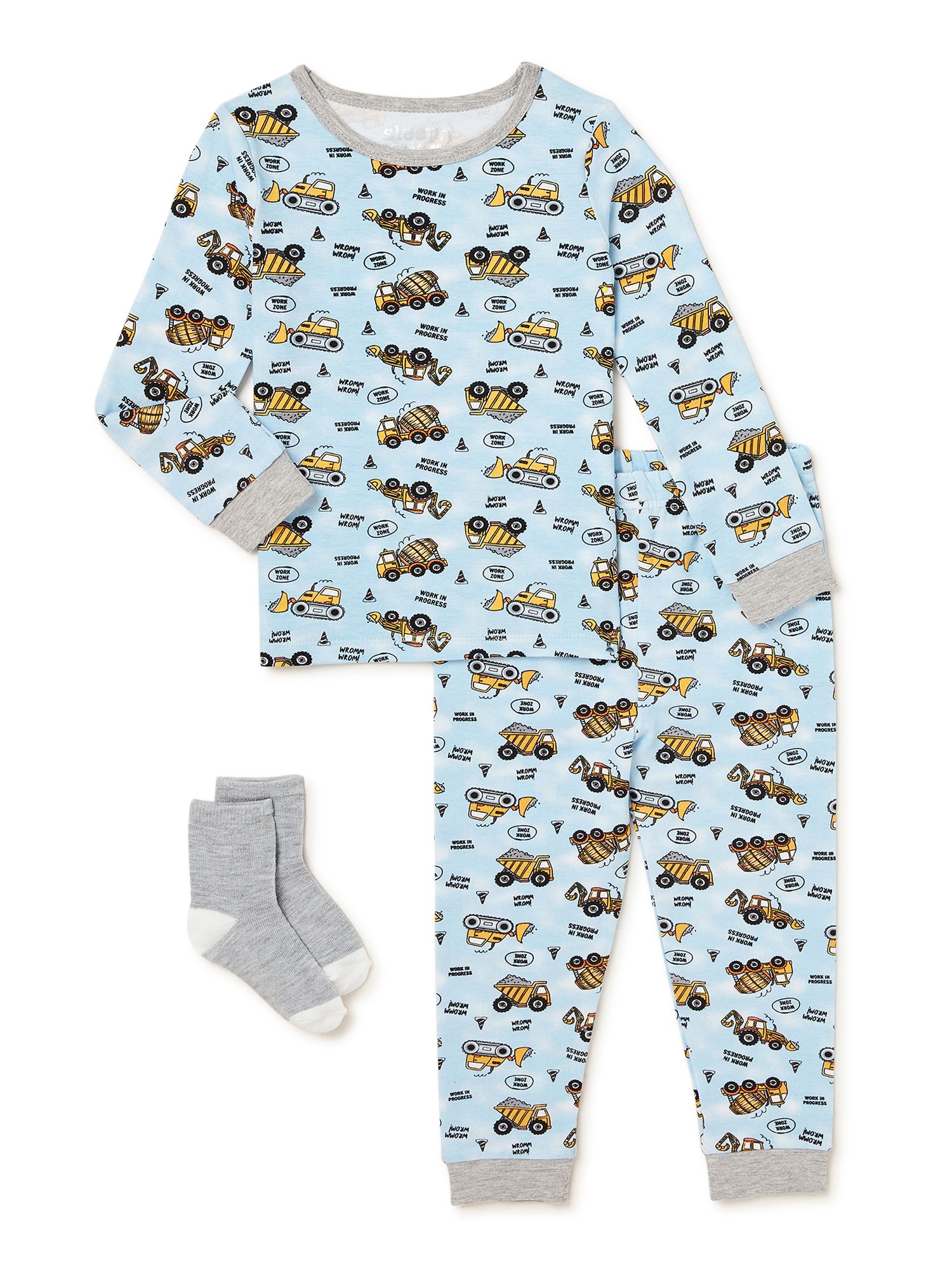 Sleep On It Baby Boy & Toddler Boy Tight Fit Pajama Set with Socks, Sizes 12M-4T | Walmart (US)