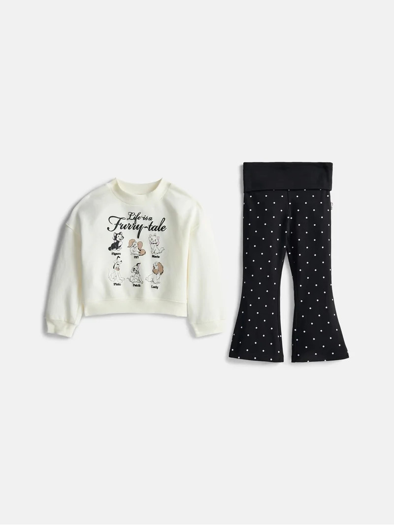 Disney Classic Toddler Girls Allover Print Top and Flared Leggings Set, 2-Piece, Sizes 12M-5T | Walmart (US)