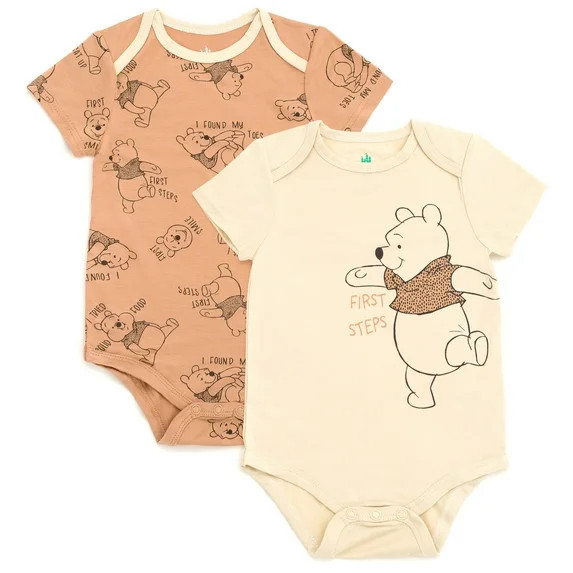 Disney Winnie the Pooh 2 Pack Bamboo Bodysuits Newborn to Infant | Walmart (US)