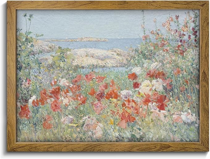 Wildflowers by the Sea Poster - Spring Floral Artwork, Flowers Oil Painting Vintage Farmhouse Dec... | Amazon (US)