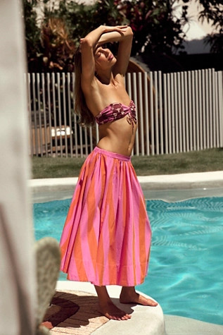 Lowen Striped Midi Skirt | Free People (Global - UK&FR Excluded)