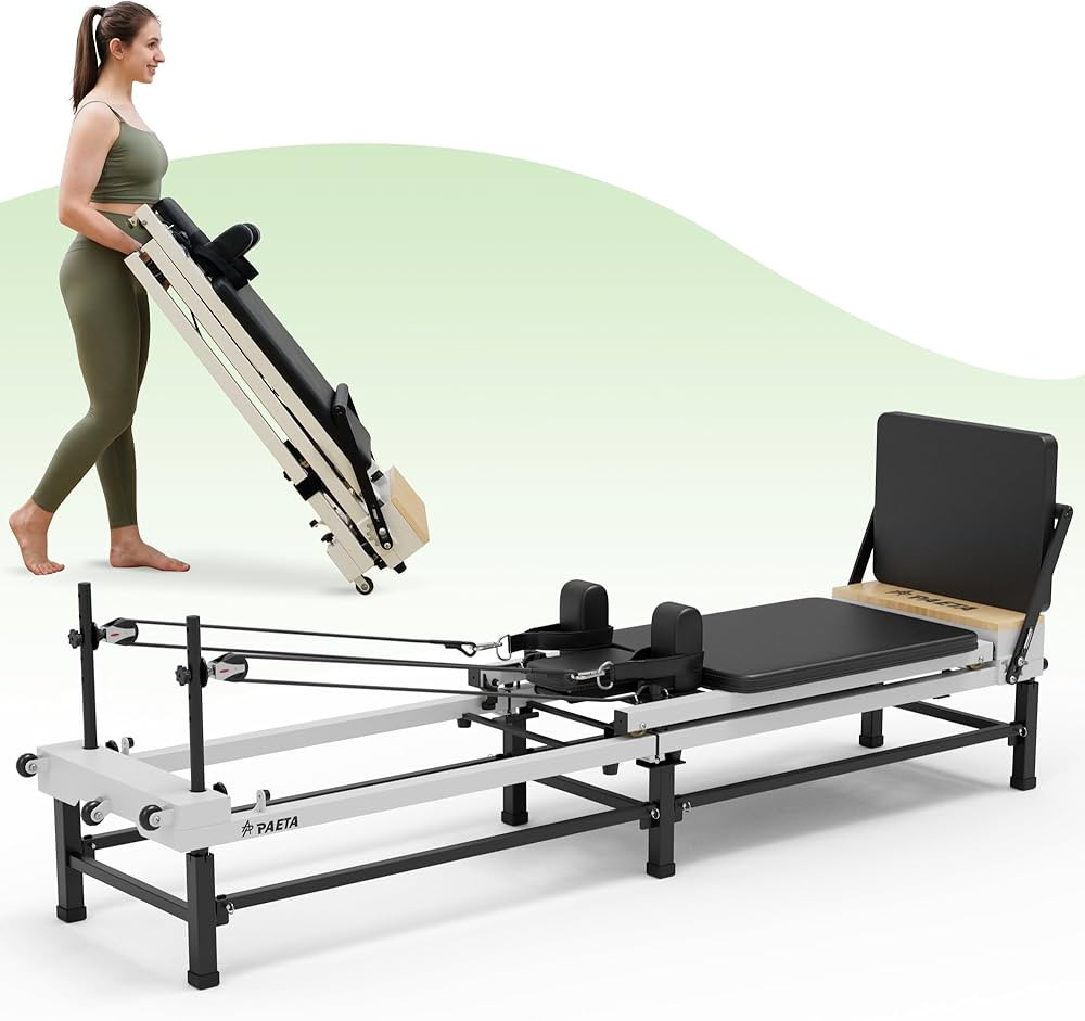PAETA Pilates Reformer, 91" Foldable Reformer Pilates Machine with Adjustable Reformer Heights, P... | Amazon (US)