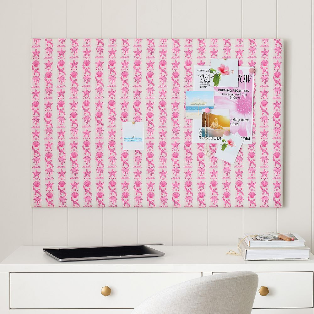 Pink Palm Puff No Nails Frameless Pinboard